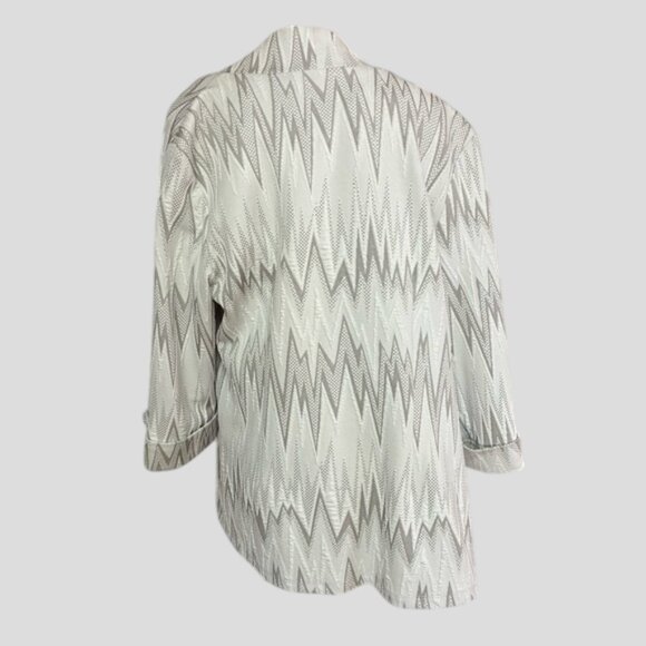 Frank Lyman Grey & White Zig Zag Stretch Blazer - Picture 2 of 9